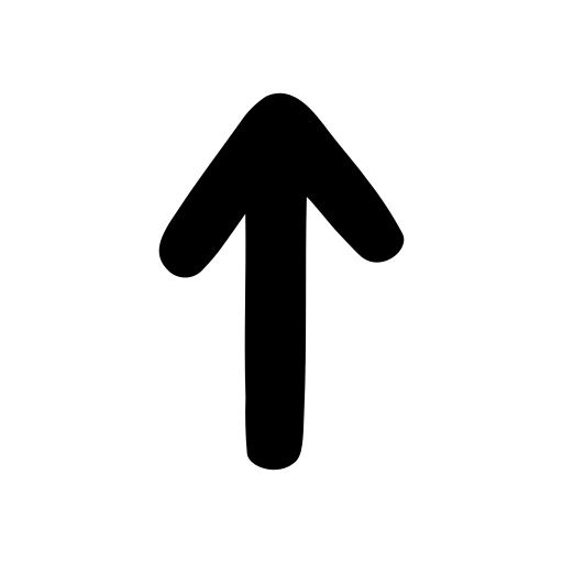 Simple black upward pointing arrow icon on transparent background.