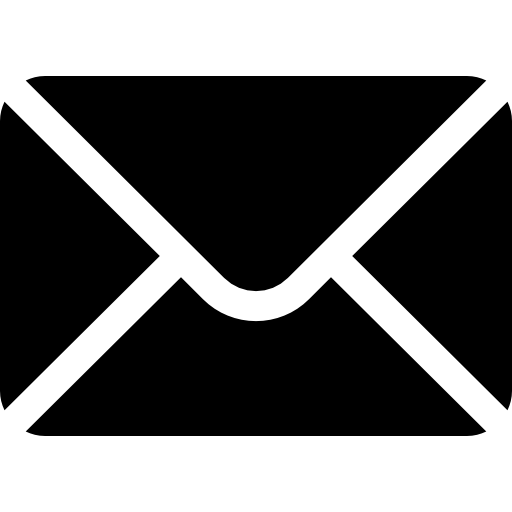 Black pixelated envelope icon on a transparent background.